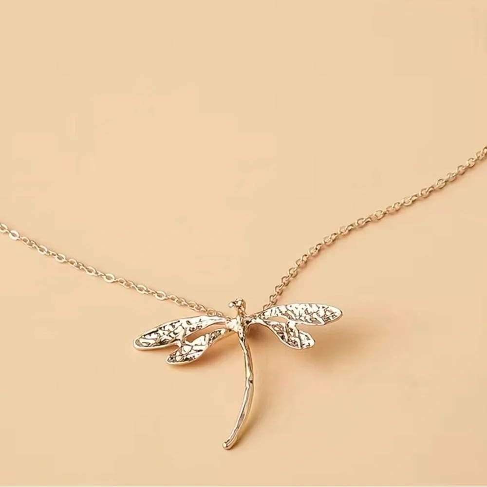 COPY - Golden Dragonfly Necklace - Picture 4 of 5
